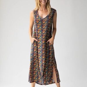 Natural Life Multicolor Floral Knit dress size S- fits more like M